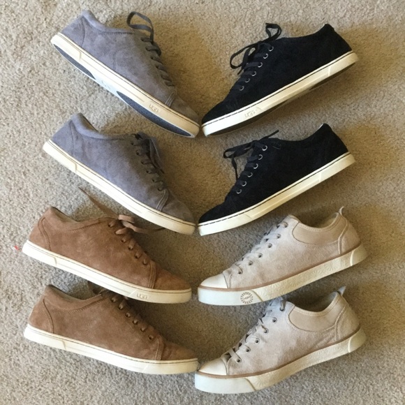 UGG suede sneakers Beige Cream Tan Black Grey sz 9 - Picture 2 of 7